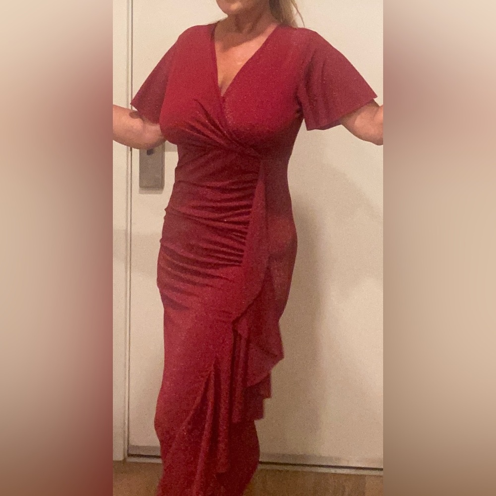 Elegant Red Valentine’s ❤️Women's Dress excellent 🔥Stretchy glitter 🔥wow !!!